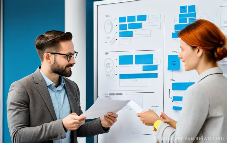 서비스 디자인의 원칙과 지침 - **Prompt 2: Collaborative Service Blueprinting**
A dynamic overhead shot of a diverse team of fi... 서비스 디자인의 원칙과 지침 - **Prompt 2: Collaborative Service Blueprinting**
A dynamic overhead shot of a diverse team of fi...