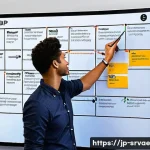 디자인 사고와 서비스 디자인의 관계 - **Prompt 1: Designing the Holistic Customer Journey**
    "A diverse team of business professionals,...