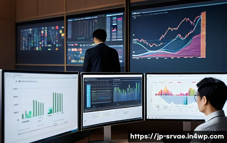 서비스 디자인과 고객 행동의 상관관계 - A modern Japanese office setting with diverse professionals analyzing real-time user behavior data o...